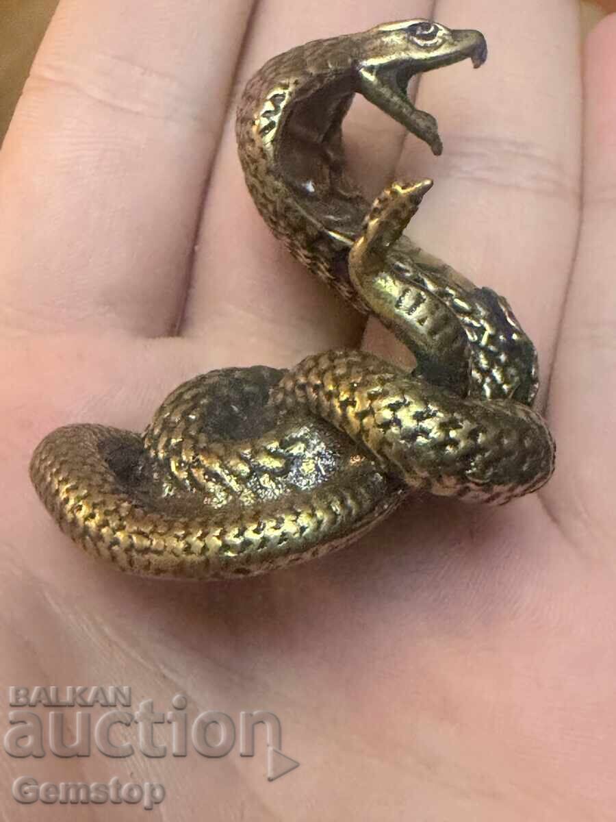 ΒΖΤ! 87 γραμμάρια στυλιζαρισμένο χάλκινο ειδώλιο κόμπρας από 1 st! - 5 ΒΖΤ! 87 γραμμάρια στυλιζαρισμένο χάλκινο ειδώλιο κόμπρας από 1 st! - 5