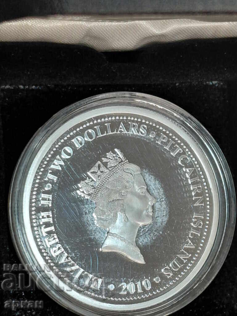 2 x 2010 - Pitcairn Islands - 1 Oz SILVER 31.1 g - 0.999 - 5