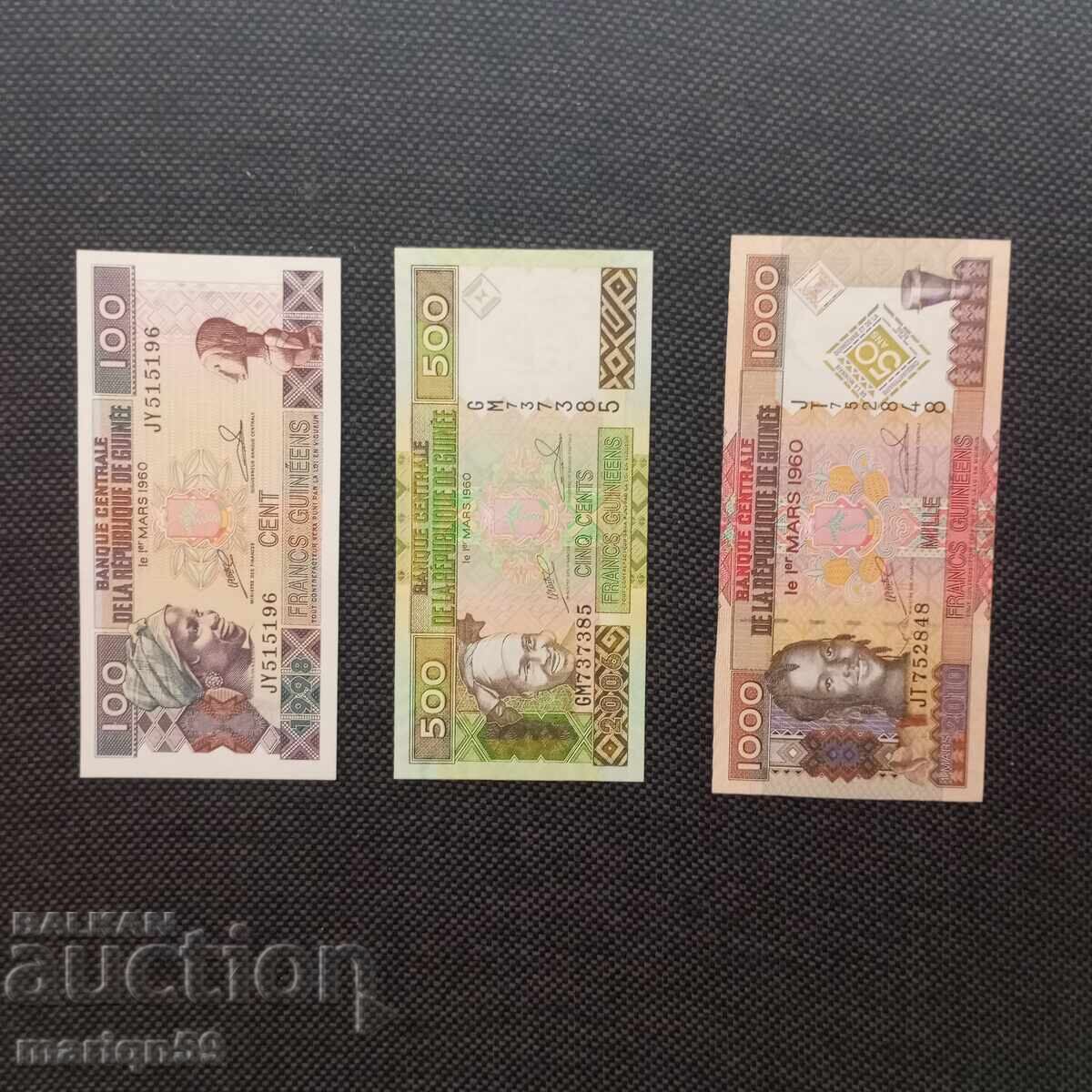 Guinea-Bissau - 100+500+1000 Francs - UNC Guinea-Bissau - 100+500+1000 Francs - UNC