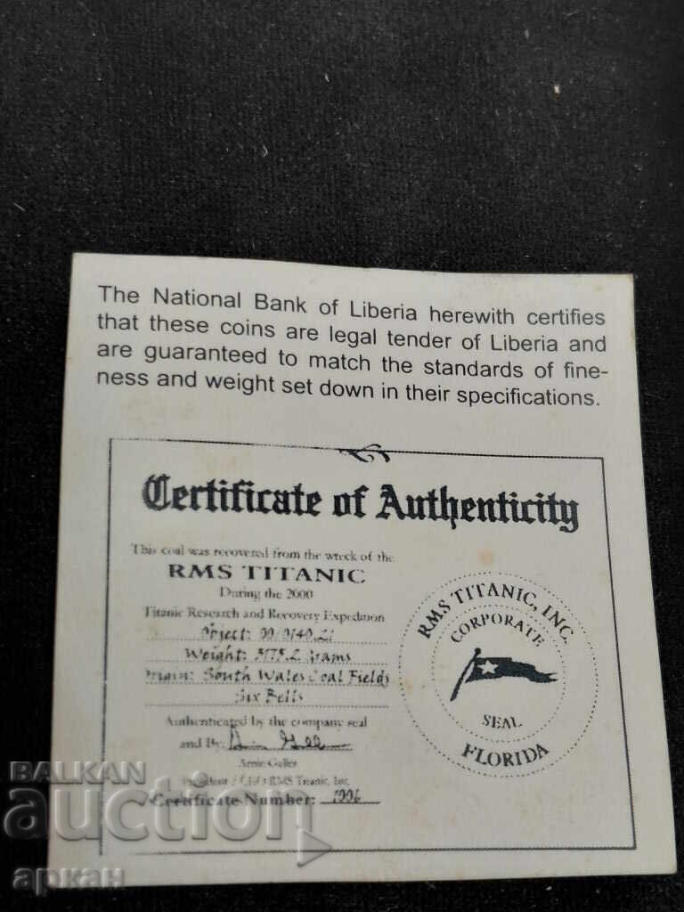 Auction 10 $ 2005 Titanic Liberia Silver coins Auction 10 $ 2005 Titanic Liberia Silver coins