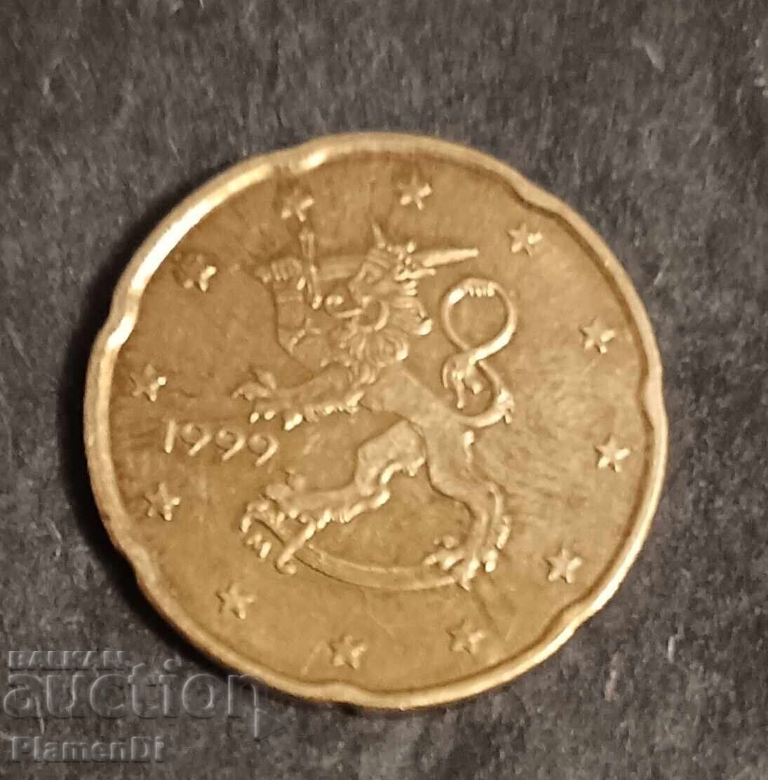 Рядка монета 20 евроцента-1999год."М" с цена 20.00 лв. | € 10.23 Рядка монета 20 евроцента-1999год."М" с цена 20.00 лв. | € 10.23