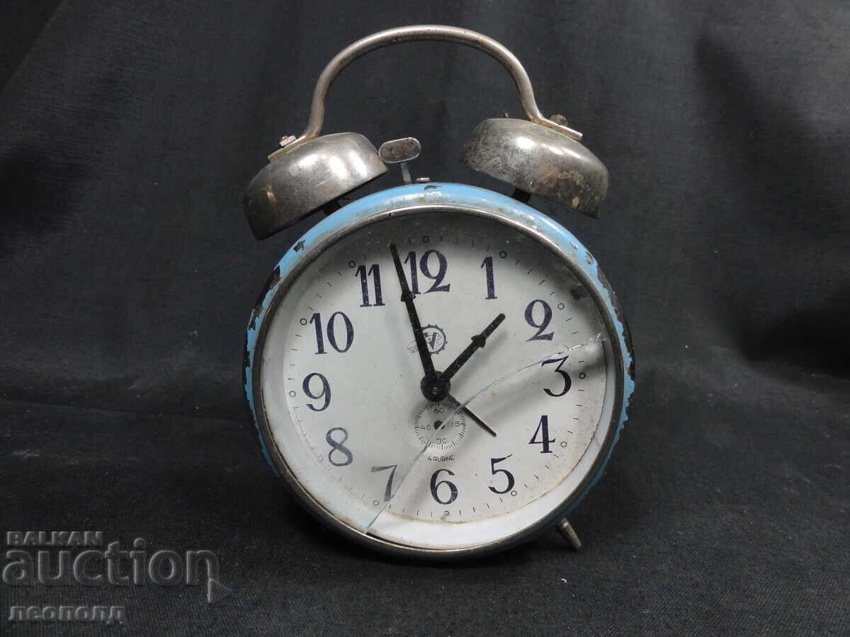 BZC OLD RETRO MECHANICAL CLOCK ALARM CLOCK VICTORIA ROMANIA