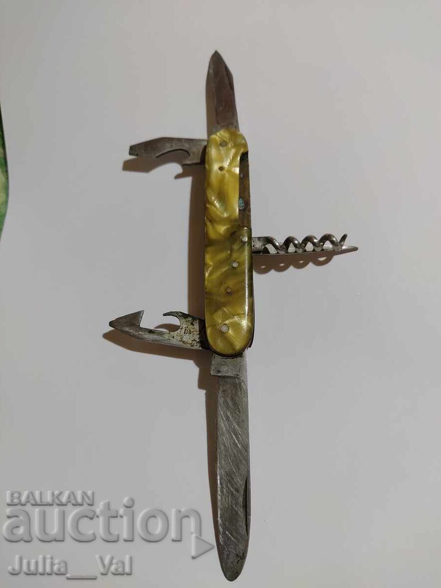 Auction  Old Socialist Pocket Knife Bukovets - Mother of Pearl