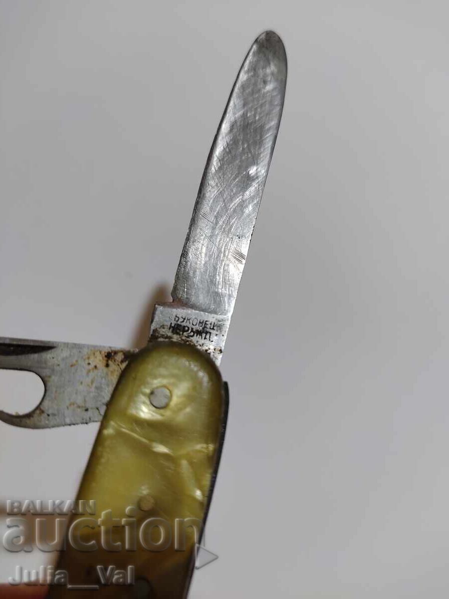 Old Socialist Pocket Knife Bukovets - Mother of Pearl - 5