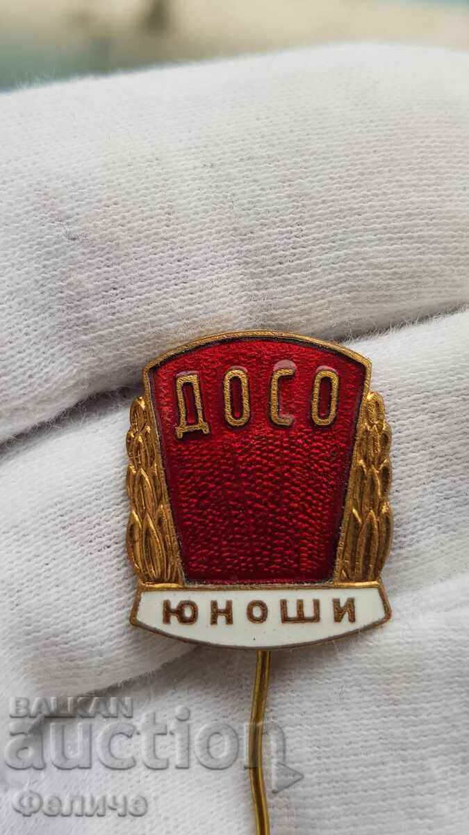 Рядък комунистически знак, значка ДОСО ЮНОШИ