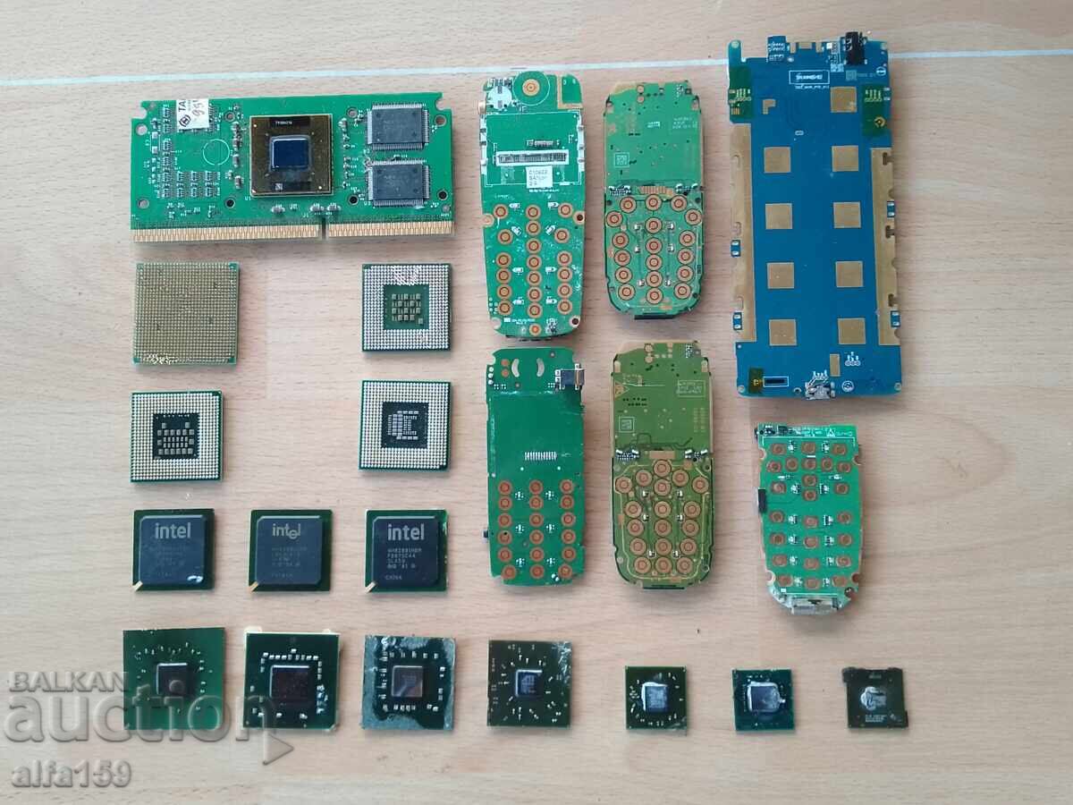Lot of processors, chips and boards for electronic scrap Lot of processors, chips and boards for electronic scrap