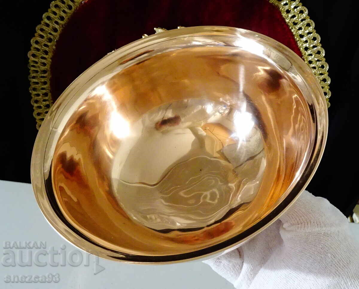 Auction  Danish bronze salad bowl, bowl, fruit bowl