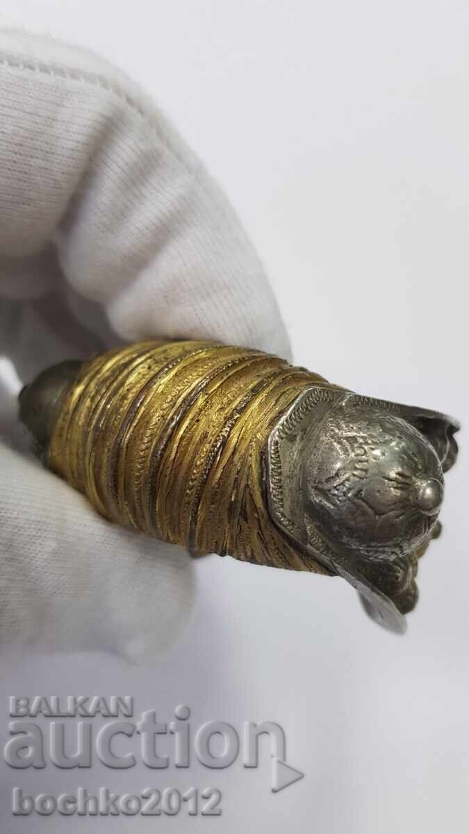 Аукцион Рядка възрожденска гривна рогатка с позлата 19 век