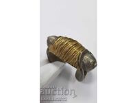 Brățară rară de renaștere, tip "rogatka", cu aurire, secolul al XIX-lea