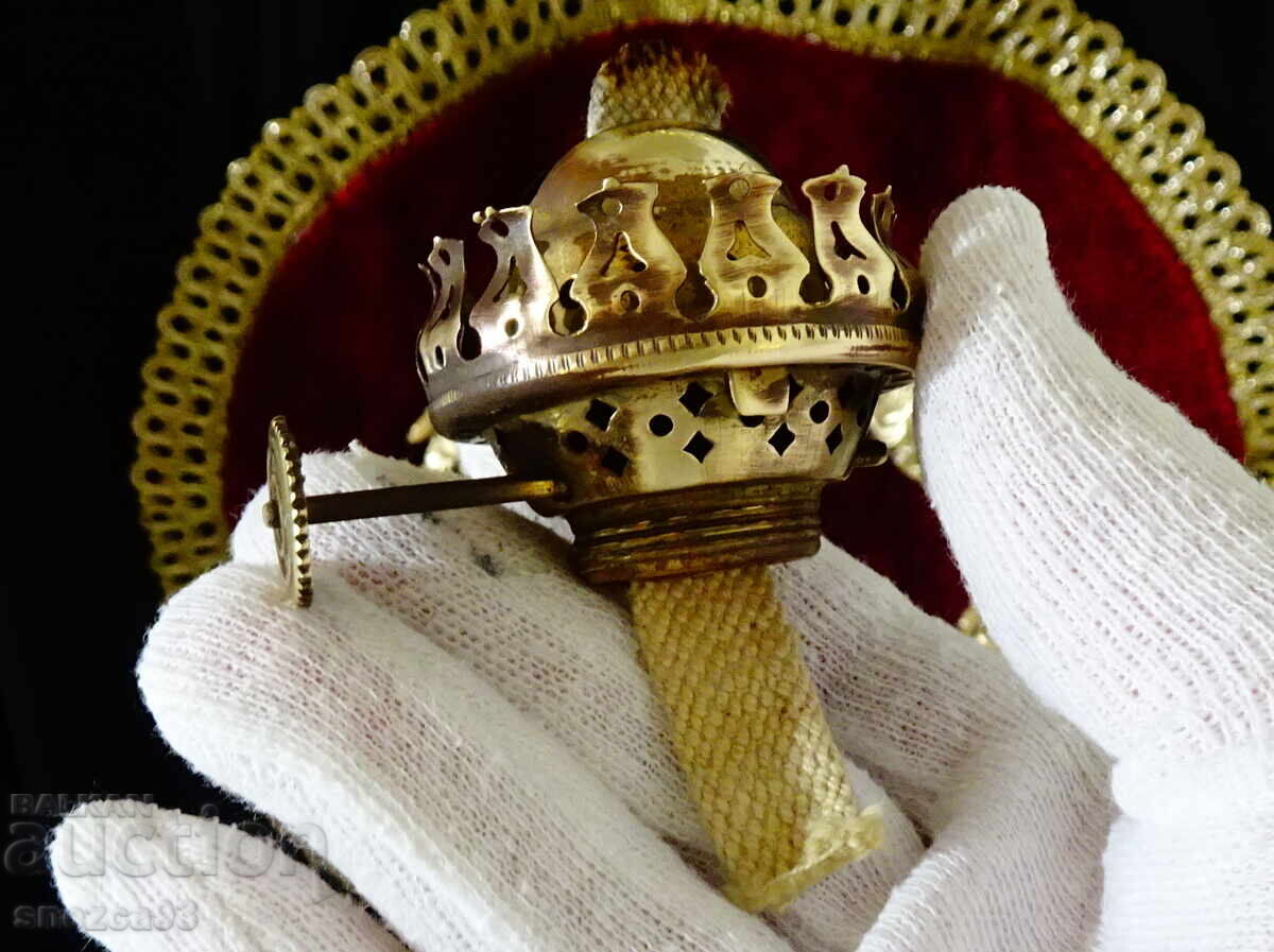 Бронзова газена лампа,перфектна. - 5