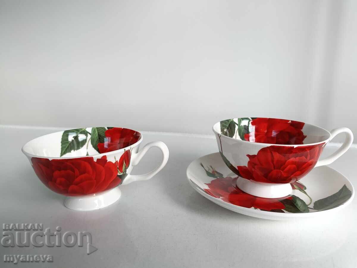 Σετ 2 φλιτζάνια με πιατάκι από λεπτή πορσελάνη Lancaster Σετ 2 φλιτζάνια με πιατάκι από λεπτή πορσελάνη Lancaster