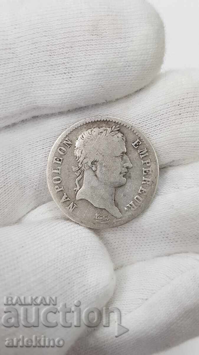 Rare silver coin 1 franc 1810 Napoleon Bonaparte France Rare silver coin 1 franc 1810 Napoleon Bonaparte France