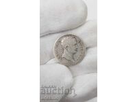 Rare silver coin 1 franc 1810 Napoleon Bonaparte France