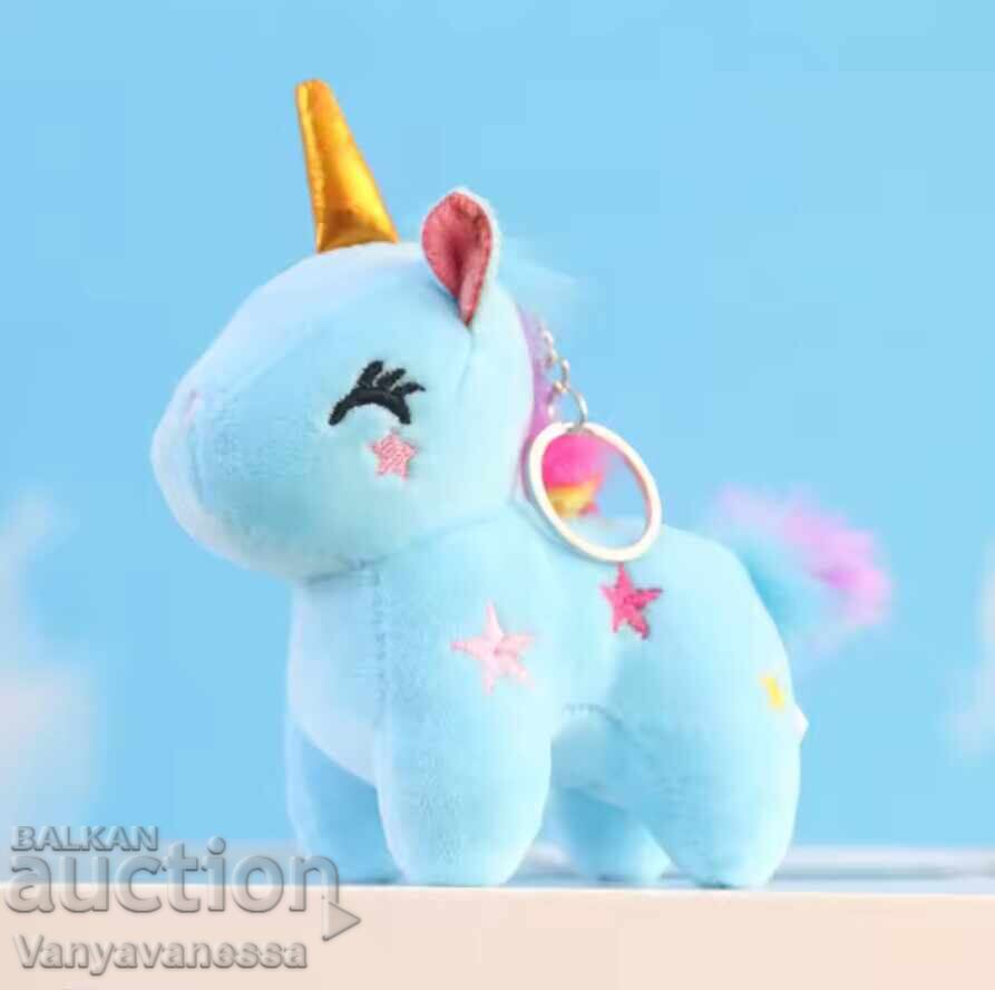 Μπλε μονόκερος παιχνίδι (12 εκ / 10 εκ) βελούδινο