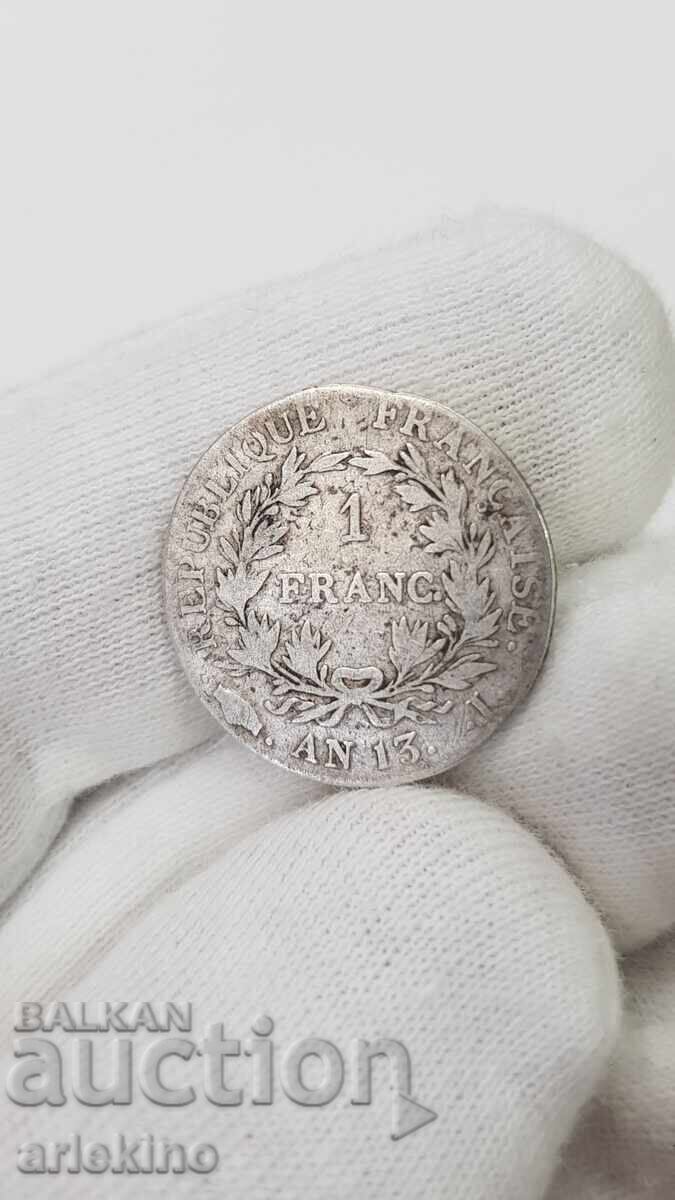 Rare Silver Coin 1 Franc 1804 Napoleon Bonaparte France with price 76.75 BGN | € 39.24 Rare Silver Coin 1 Franc 1804 Napoleon Bonaparte France with price 76.75 BGN | € 39.24