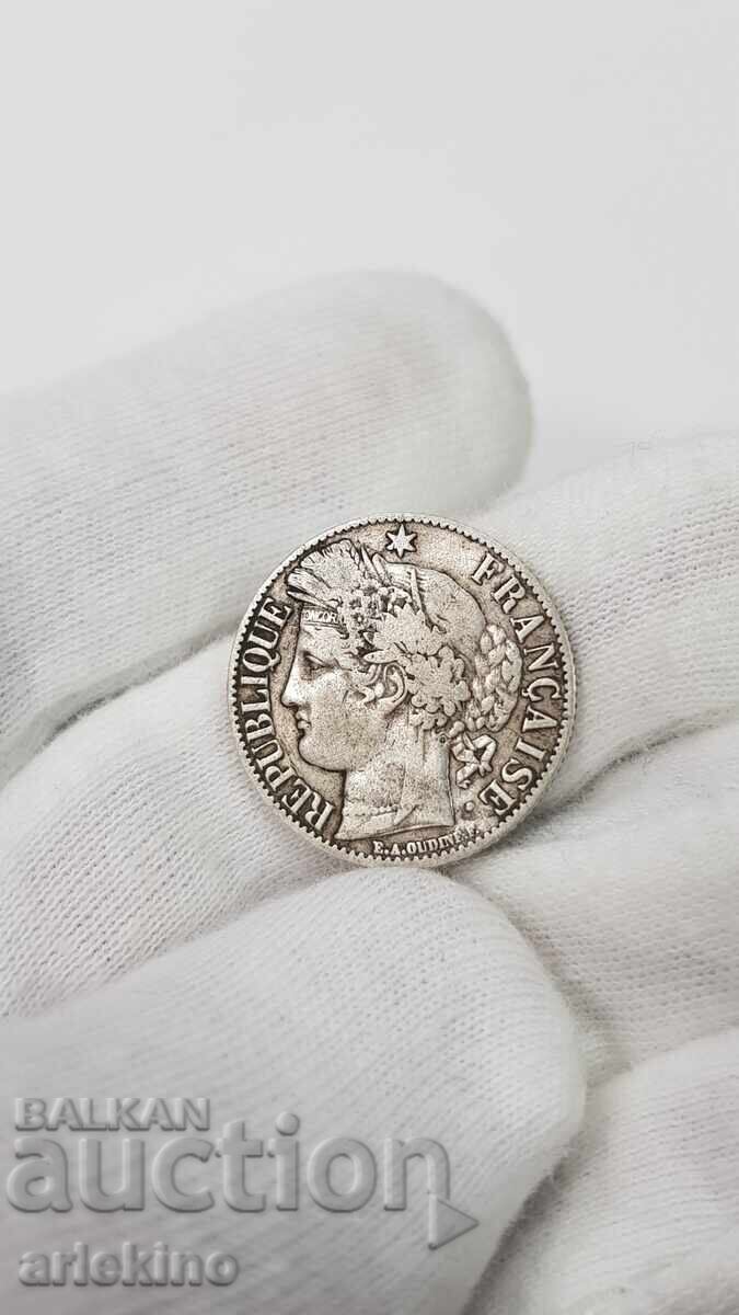 Delivery of Rare silver coin 1 franc 1888 France