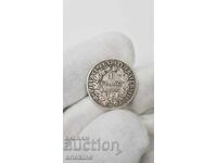 Rare silver coin 1 franc 1888 France