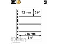 Foi LUX A4 pentru patru bancnote 4C - 216x72 mm, 5 bucăți!