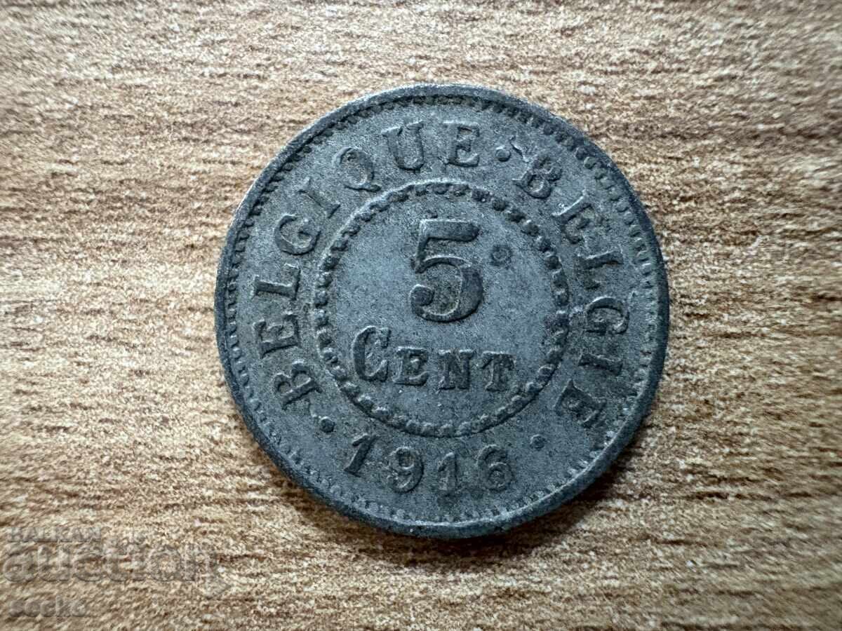 Belgia - 5 cenți (1916) Belgia - 5 cenți (1916)