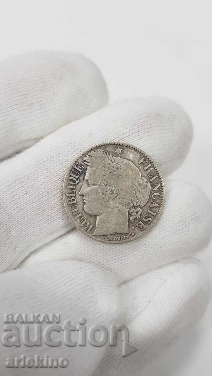 Σπάνιο ασημένιο νόμισμα 1 φράγκου 1894 Γαλλία - 5