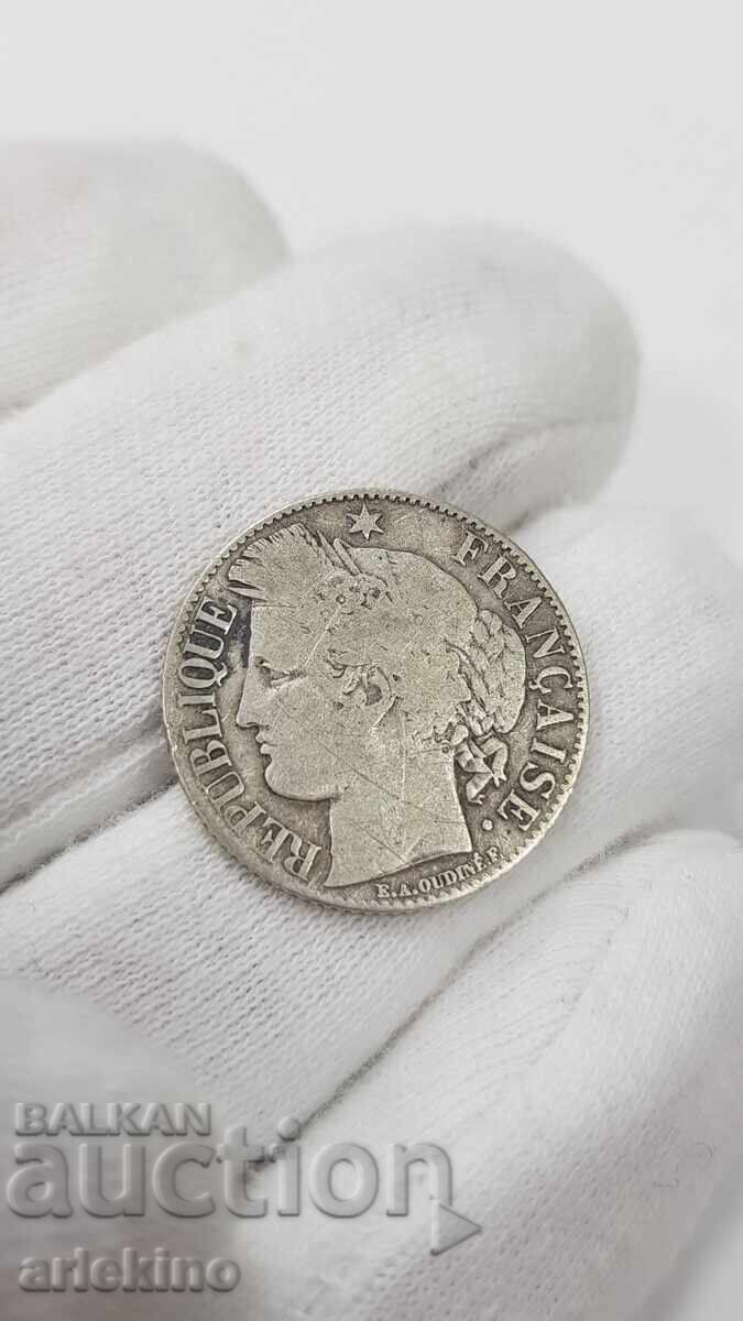 Σπάνιο ασημένιο νόμισμα 1 φράγκου 1894 Γαλλία - 6