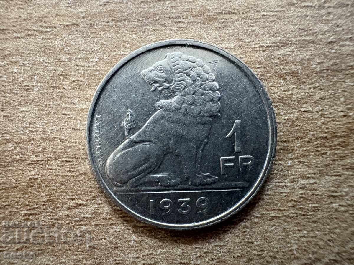 Belgia - 1 franc (1939) - BELGIQUE - BELGIE Belgia - 1 franc (1939) - BELGIQUE - BELGIE