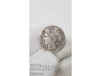 Srebŭroς σπάνιο νόμισμα 2 φράγκων 1881 Γαλλία