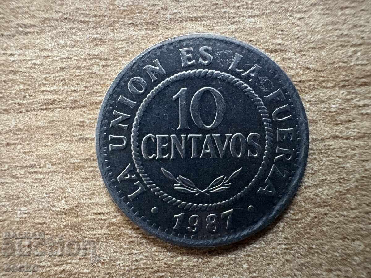 Bolivia - 10 centavos (1987) Bolivia - 10 centavos (1987)