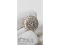 Rare Silver Coin 1 Franc 1886 Belgium