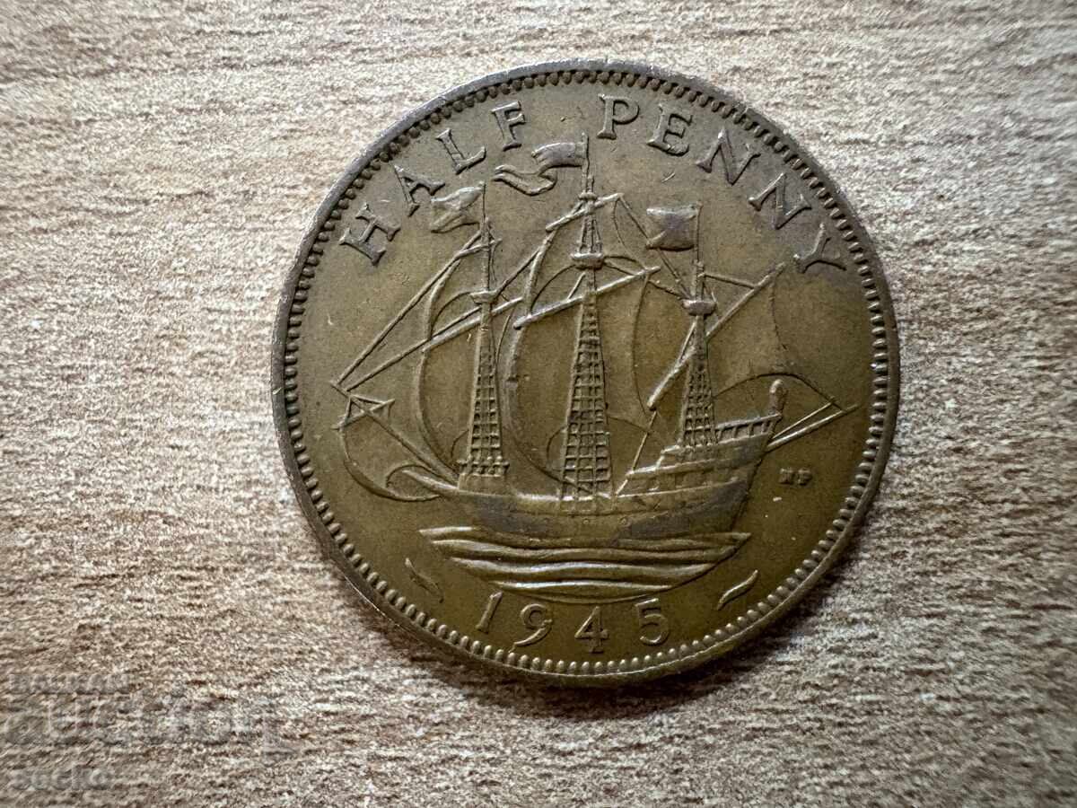 United Kingdom - 1/2 Penny (1945)