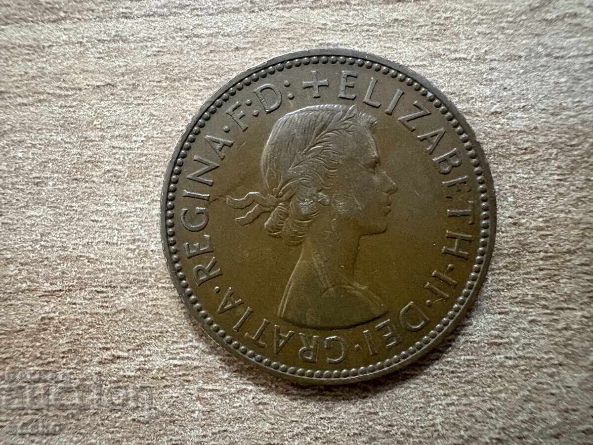 Великобритания - 1/2 пени (1954) с цена 1.75 лв. | € 0.89