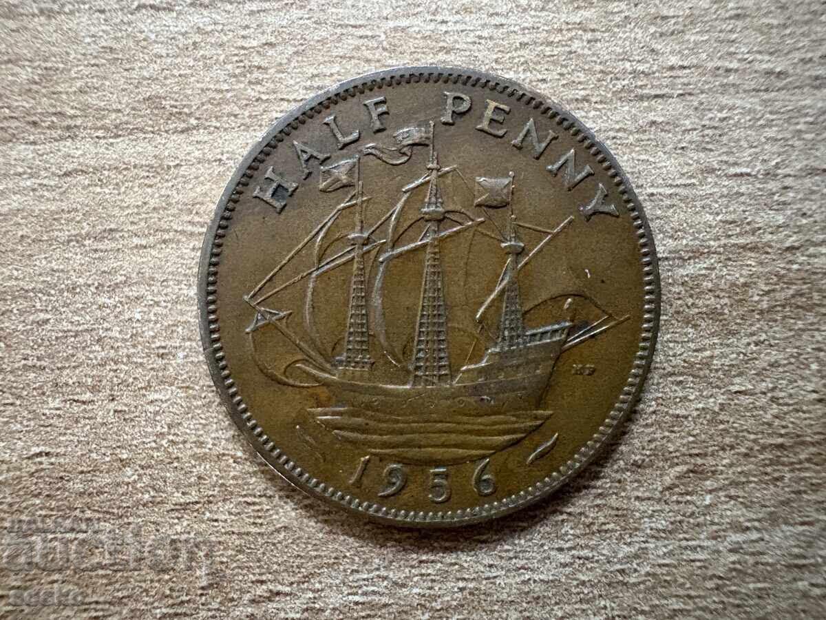 Ηνωμένο Βασίλειο - 1/2 πένες (1956)