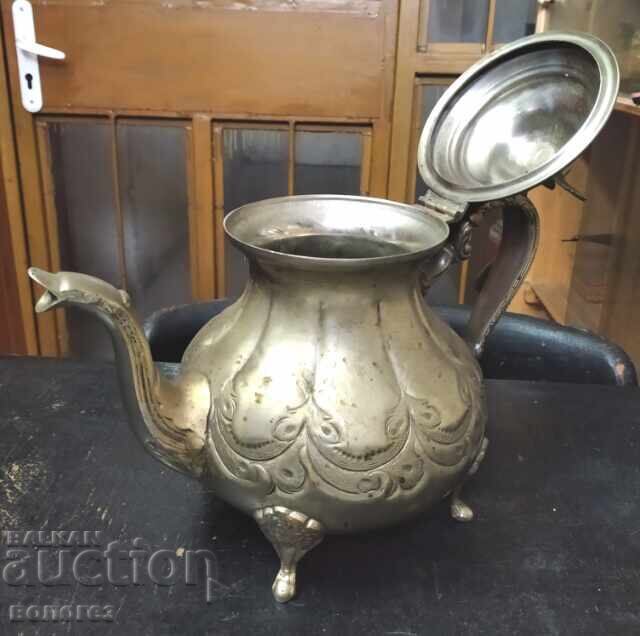 Аукцион Старинен посребрен чайник с орел на капака - Мароко