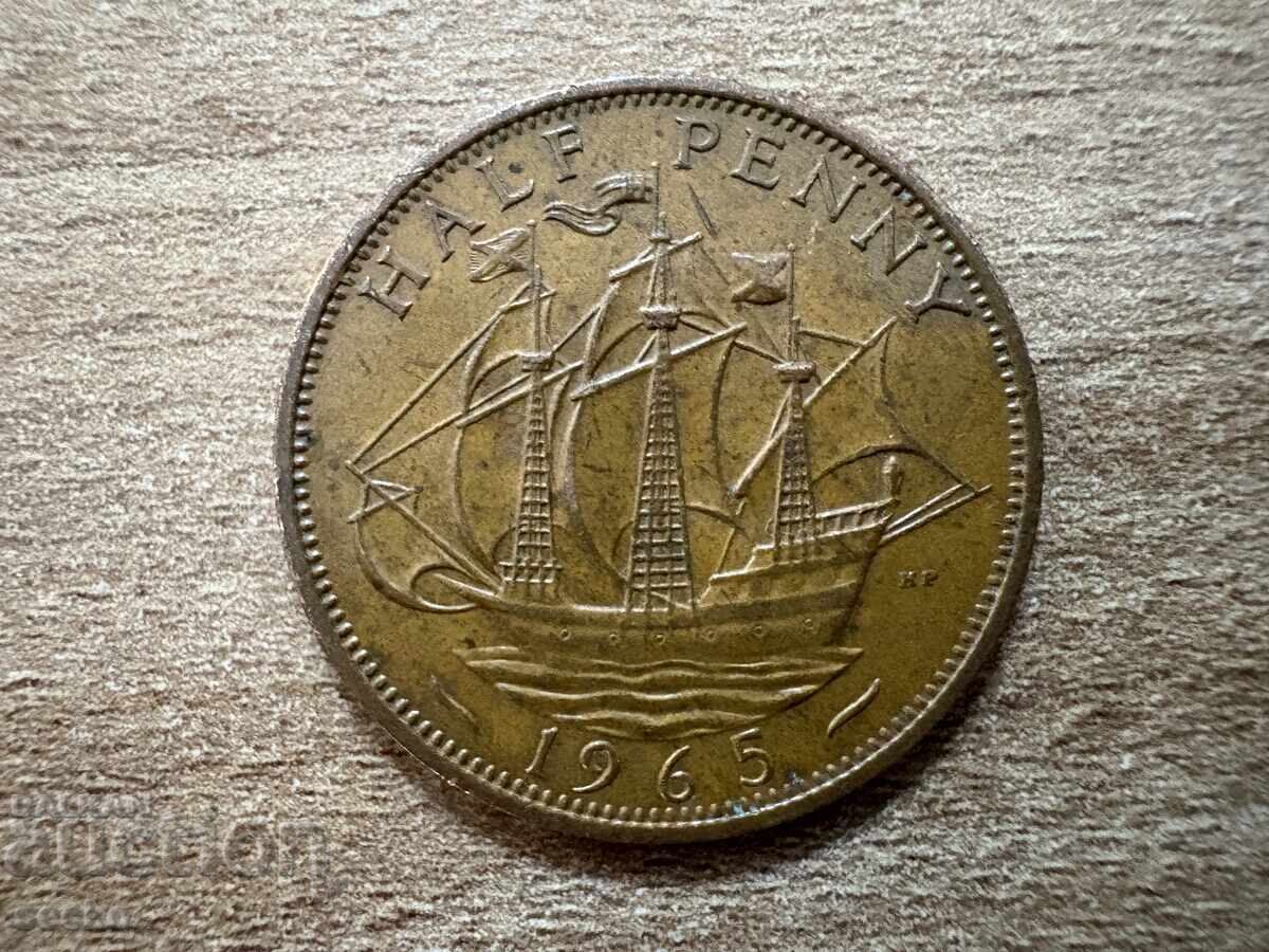 Regatul Unit - 1/2 penny (1965) Regatul Unit - 1/2 penny (1965)