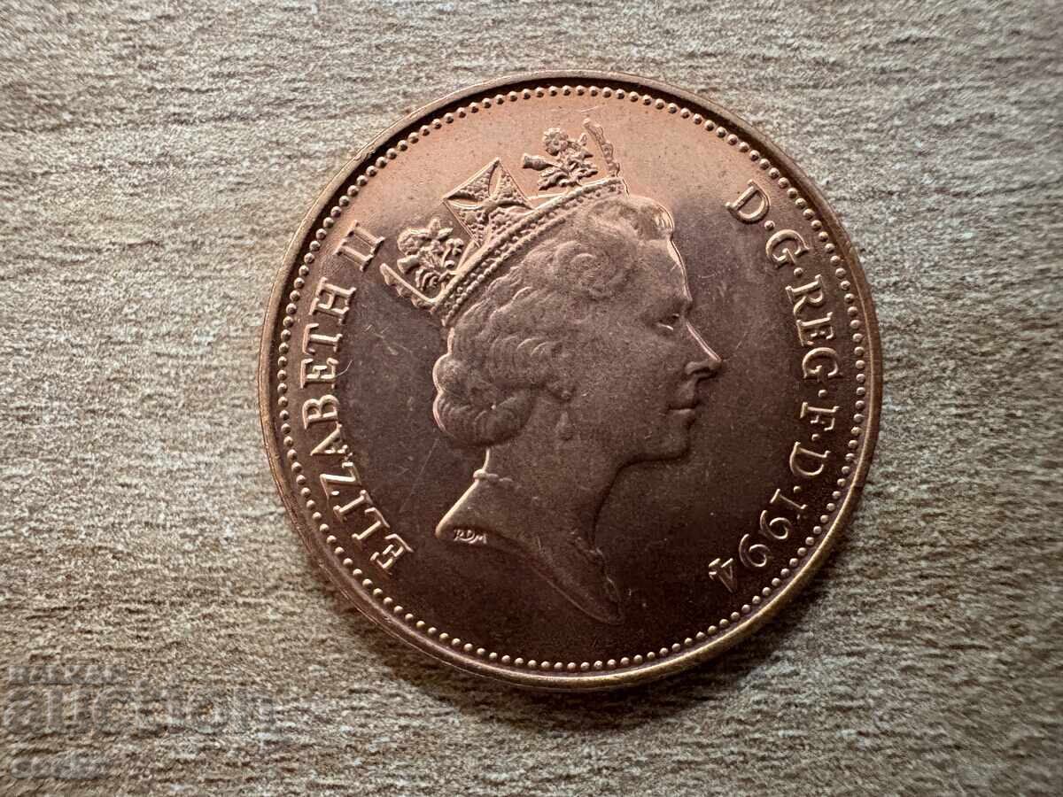 Великобритания - 2 пенса (1994) с цена 0.20 лв. | € 0.10 Великобритания - 2 пенса (1994) с цена 0.20 лв. | € 0.10