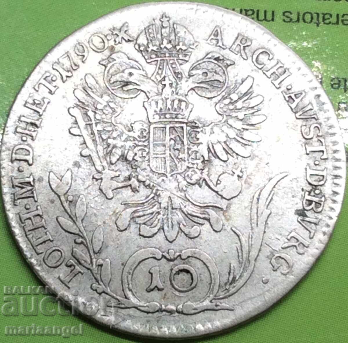 10 κρόιτσερ 1790 Αυστρία Β-Κρεμνίτσα Ιωσήφ Β' 1780-1790 σειρά - 5 10 κρόιτσερ 1790 Αυστρία Β-Κρεμνίτσα Ιωσήφ Β' 1780-1790 σειρά - 5