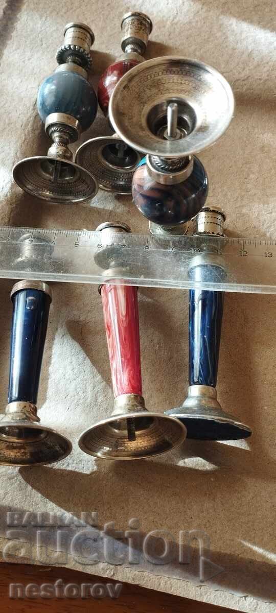 SILVER CANDLESTICKS - 5 SILVER CANDLESTICKS - 5