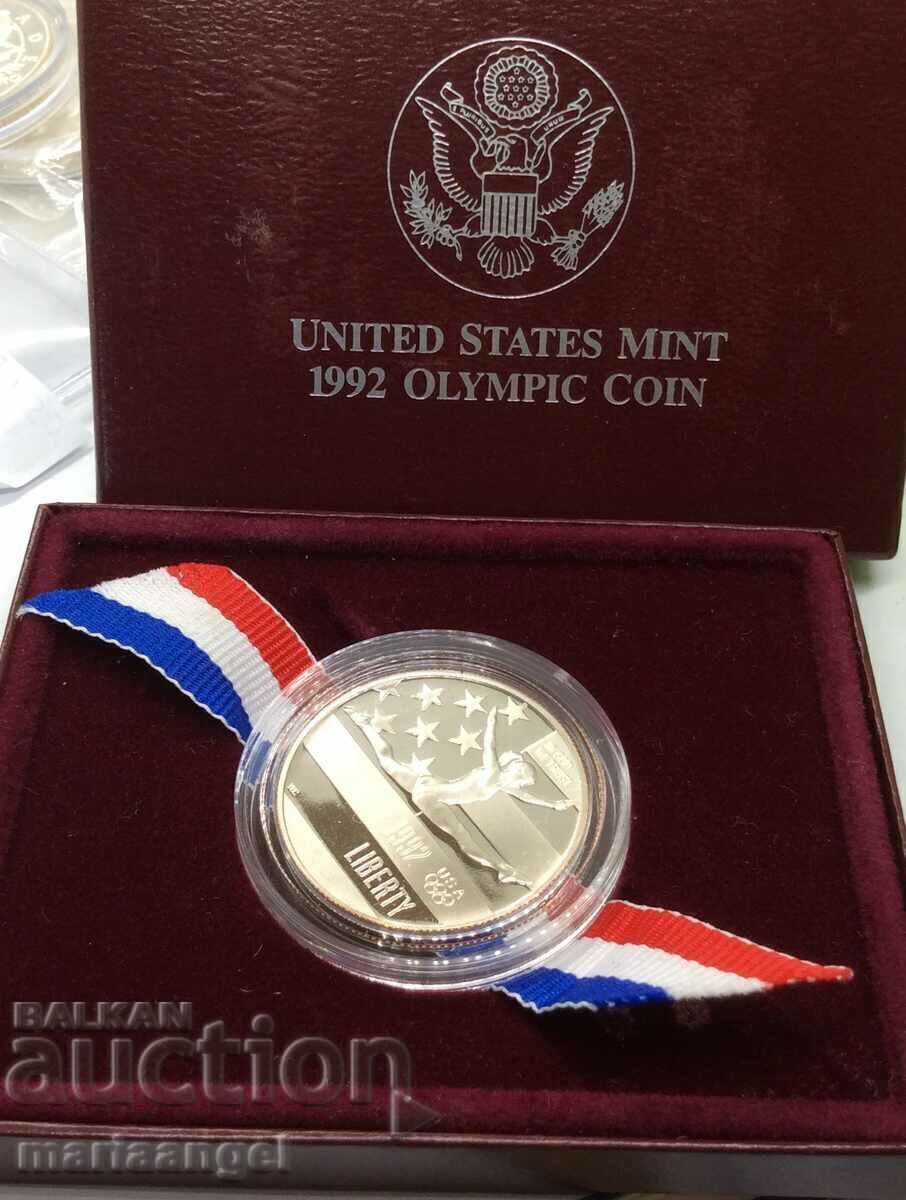 1/2 долар 1992 САЩ Олимпиада UNC PROOF 11,33г с цена 34.00 лв. | € 17.38