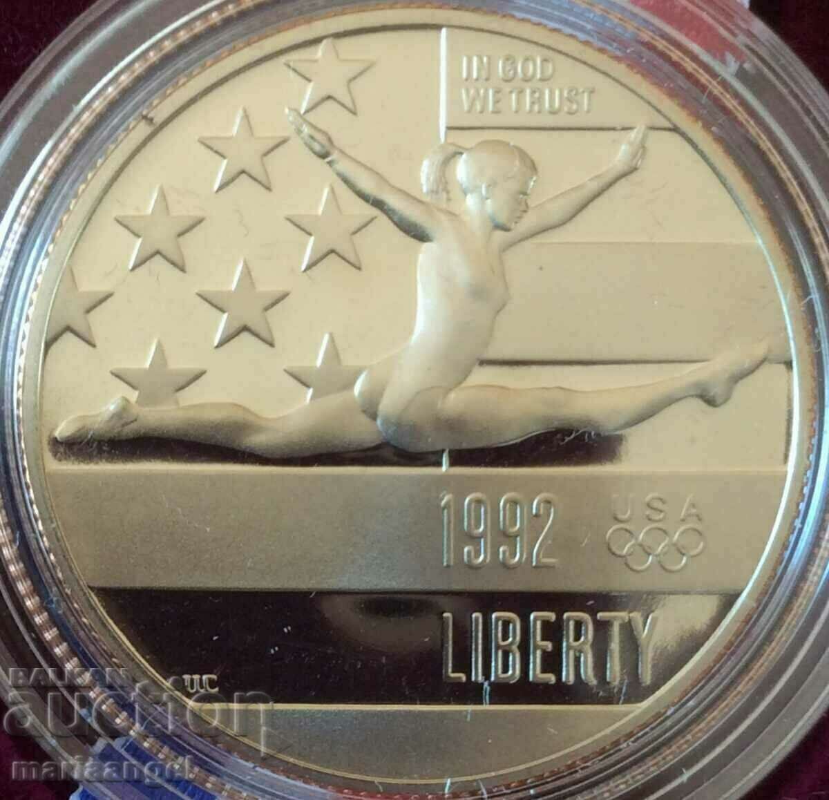 Аукцион 1/2 долар 1992 САЩ Олимпиада UNC PROOF 11,33г