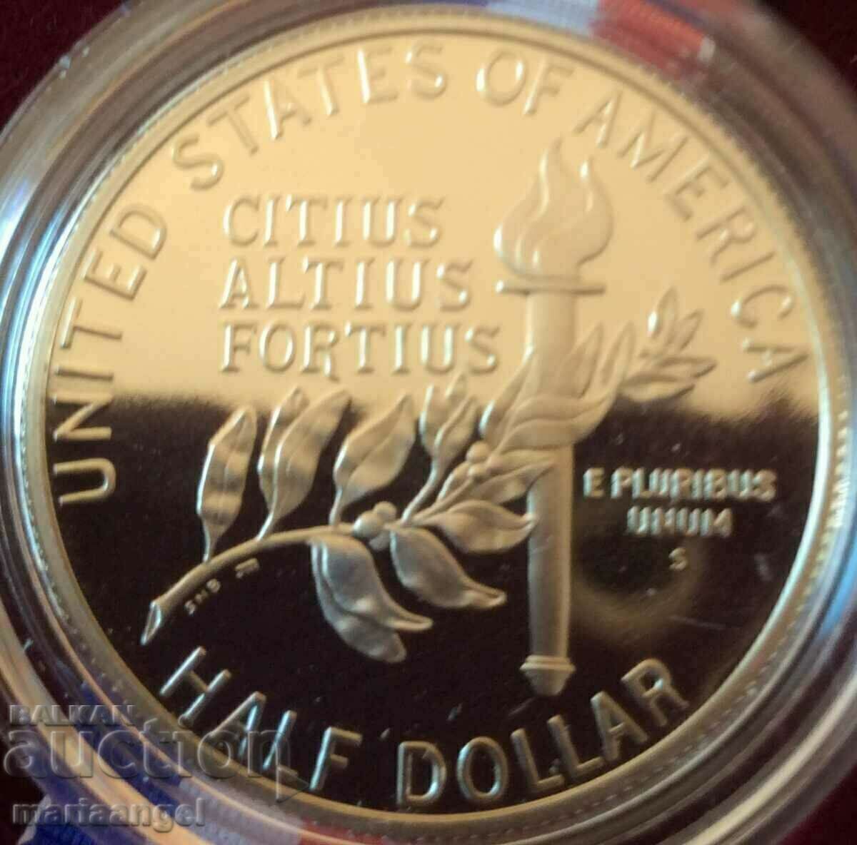 Доставка на 1/2 долар 1992 САЩ Олимпиада UNC PROOF 11,33г