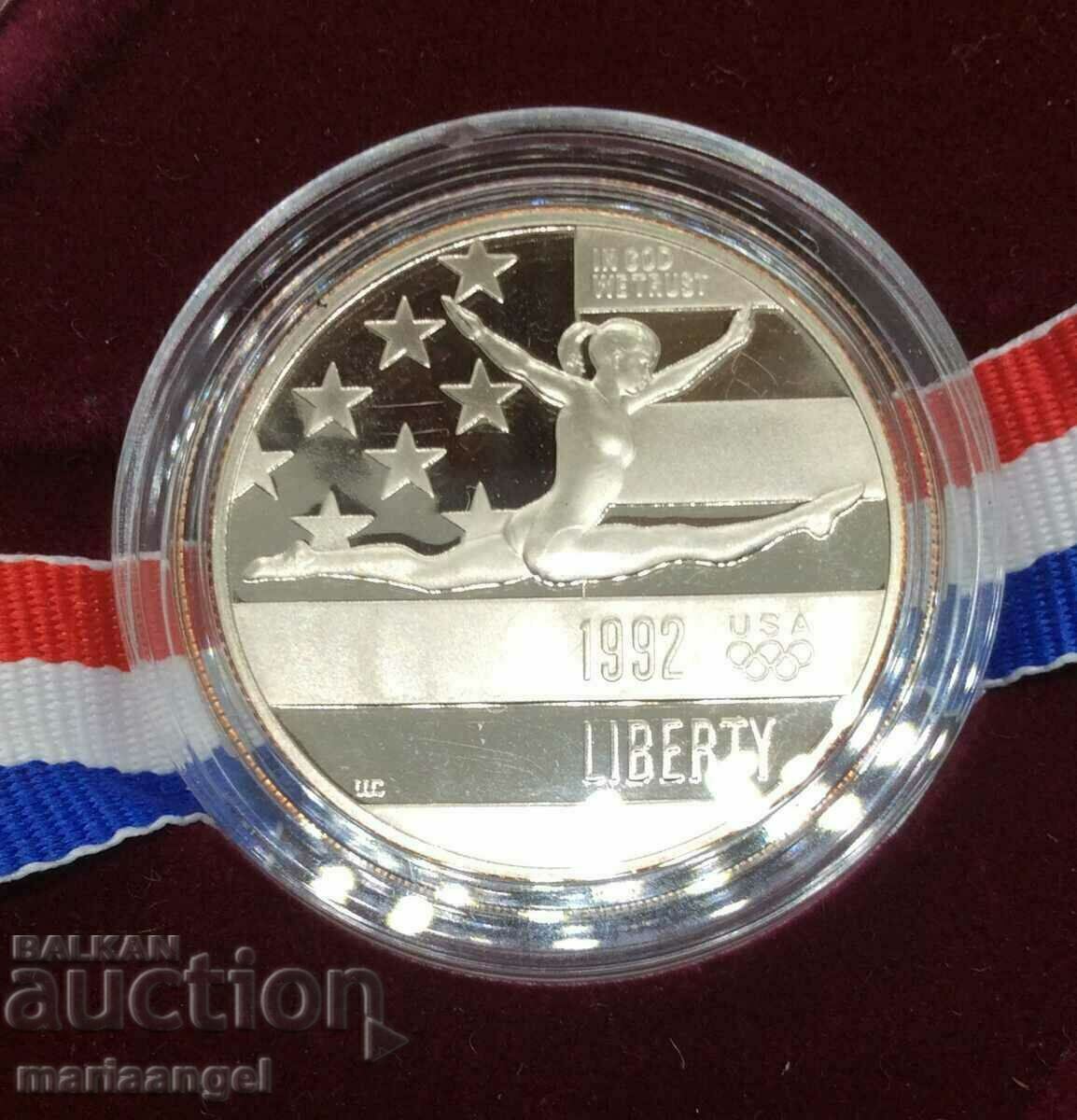 1/2 долар 1992 САЩ Олимпиада UNC PROOF 11,33г - 7