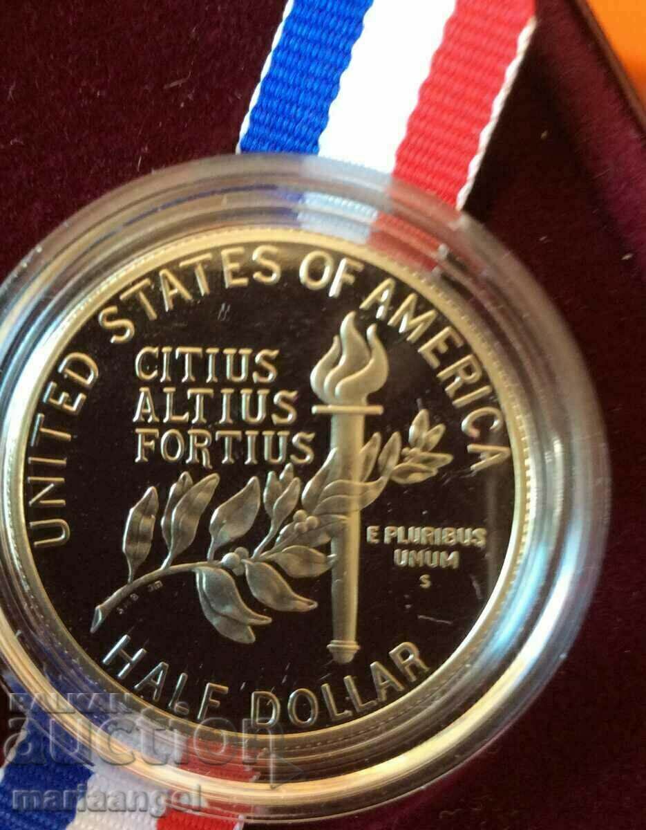 1/2 долар 1992 САЩ Олимпиада UNC PROOF 11,33г
