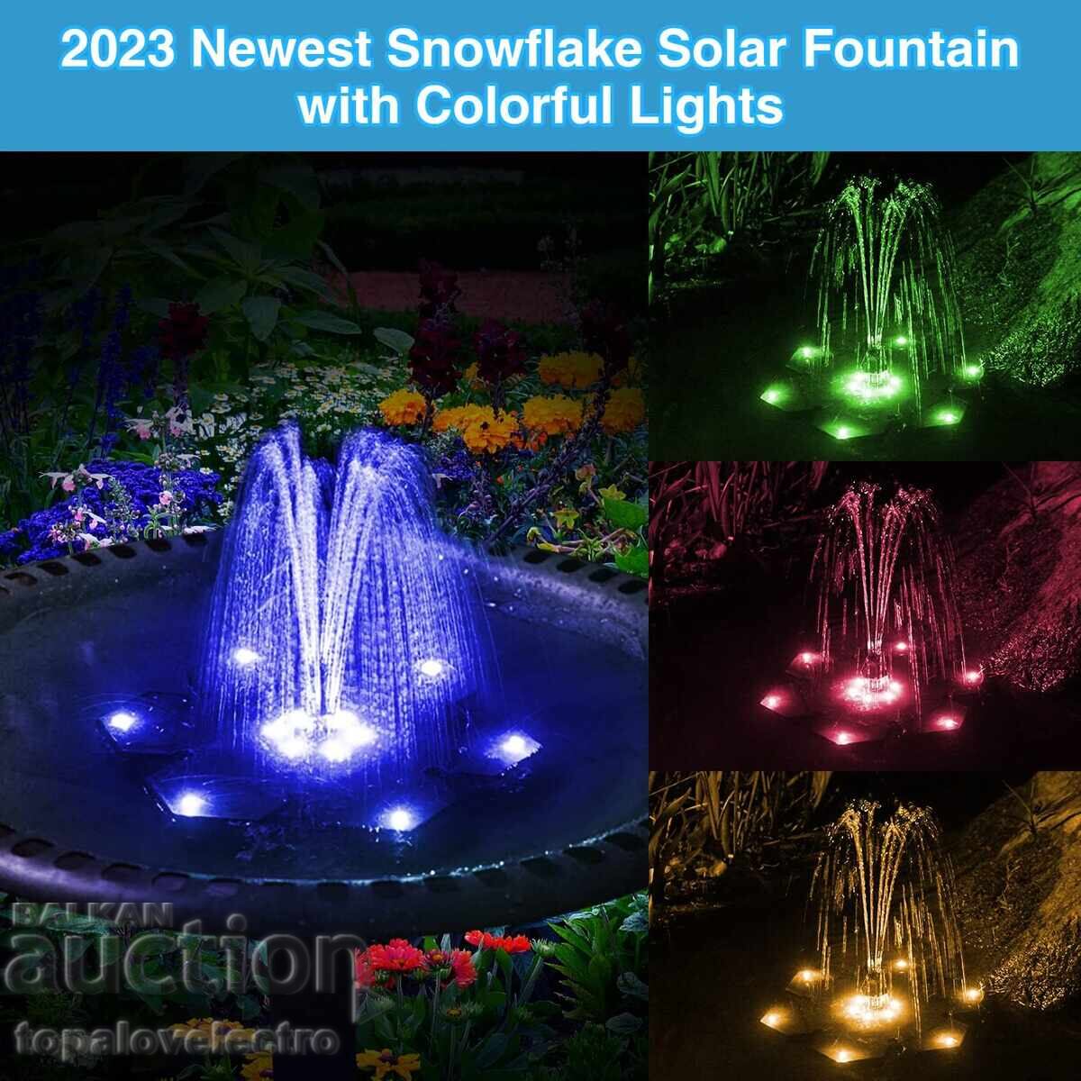SZMP Solar Fountain with 12 LED Lights, with a note with price 9.00 BGN | € 4.60
