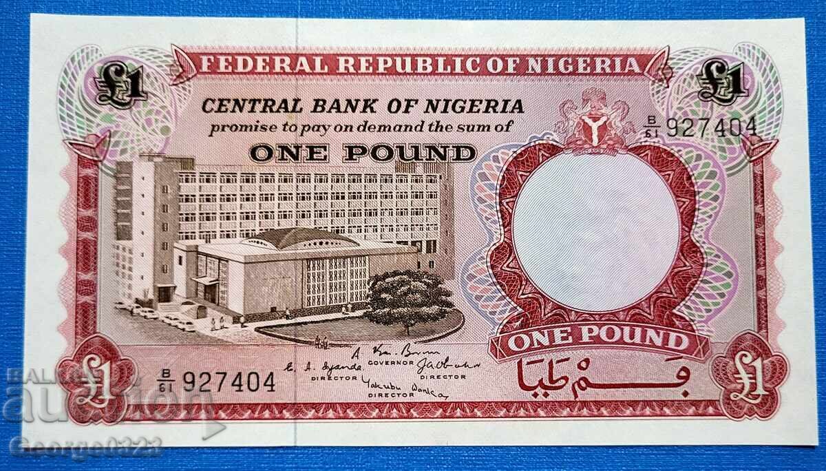 Нигерия 1967 1 Паунд UNC Нова