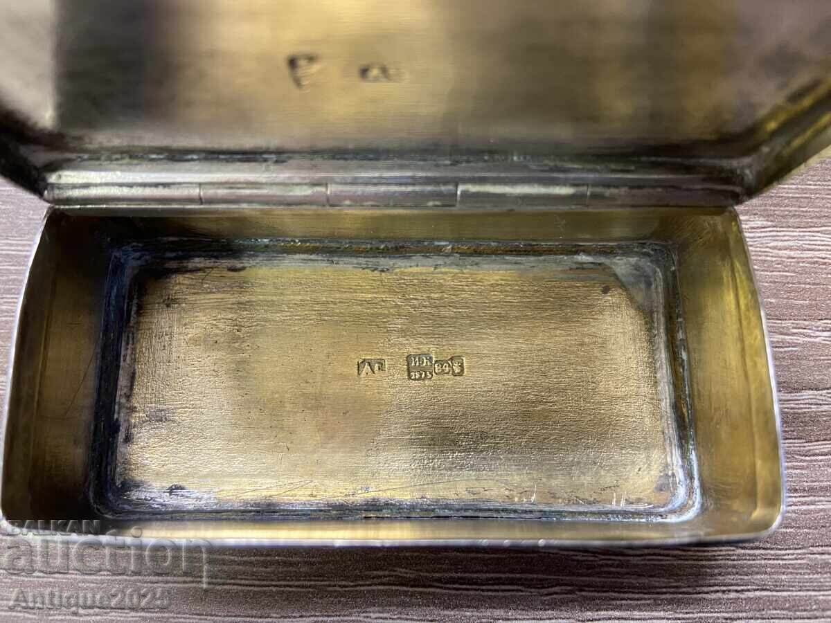 Винтидж сребърна табакера, проба 84, 1875 г. - 5