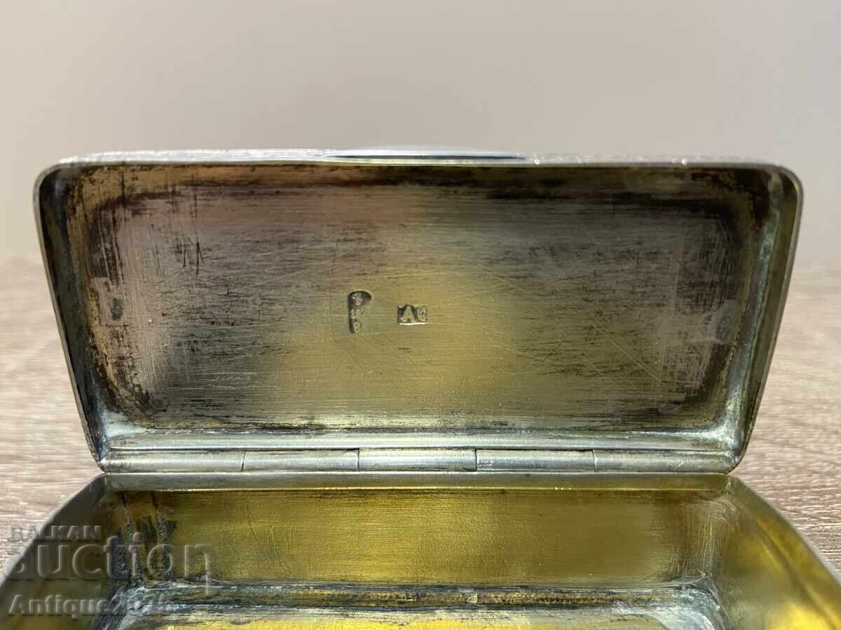 Винтидж сребърна табакера, проба 84, 1875 г. - 6