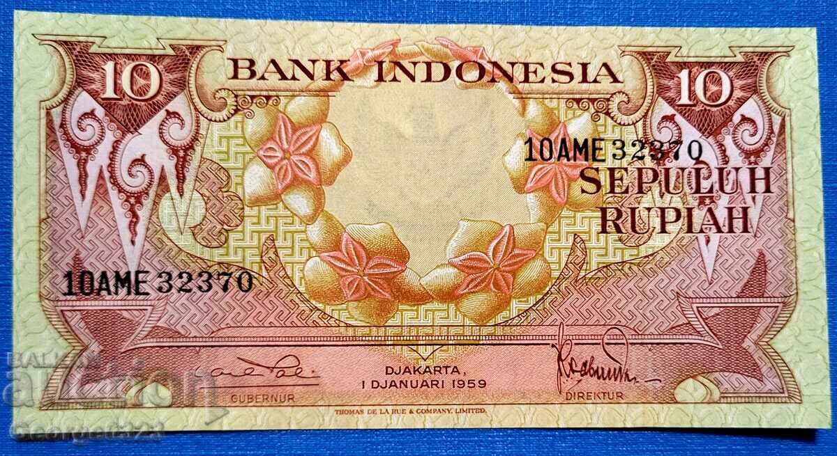 Indonezia 1959 10 Rupii UNC Nouă cu preț 11.99 BGN | € 6.13