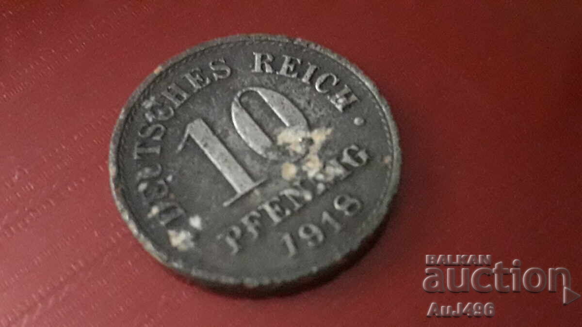 10 Pfennig 1918 with price 4.96 BGN | € 2.54 10 Pfennig 1918 with price 4.96 BGN | € 2.54