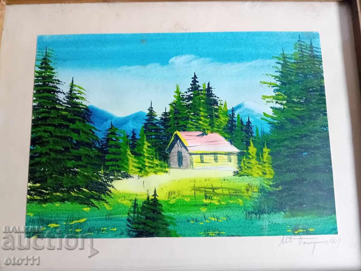 Old Watercolor Painting by Ivan Botusharov, Signed with price 27.00 BGN | € 13.80