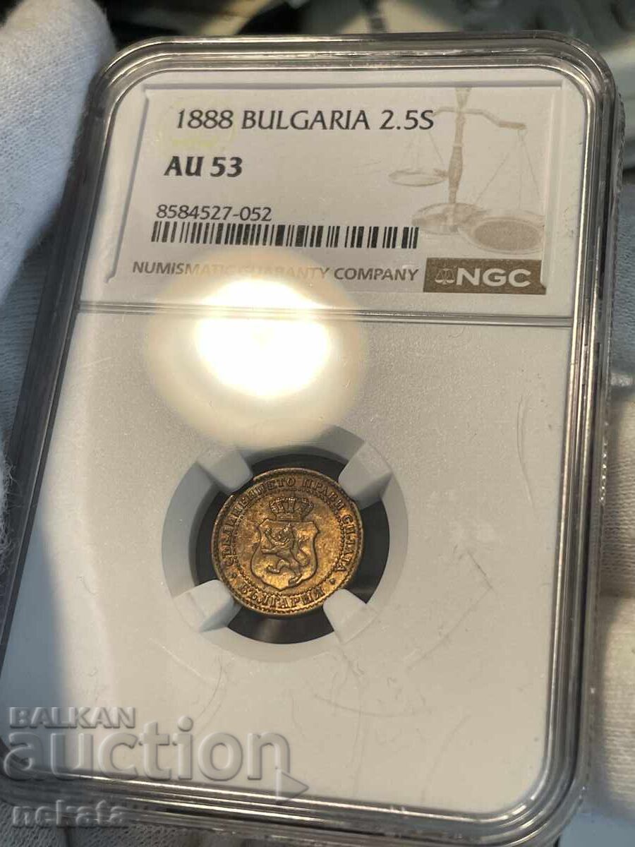 2,5 stotinki 1888 g. AU53 NGC cu preț 250.00 BGN | € 127.82